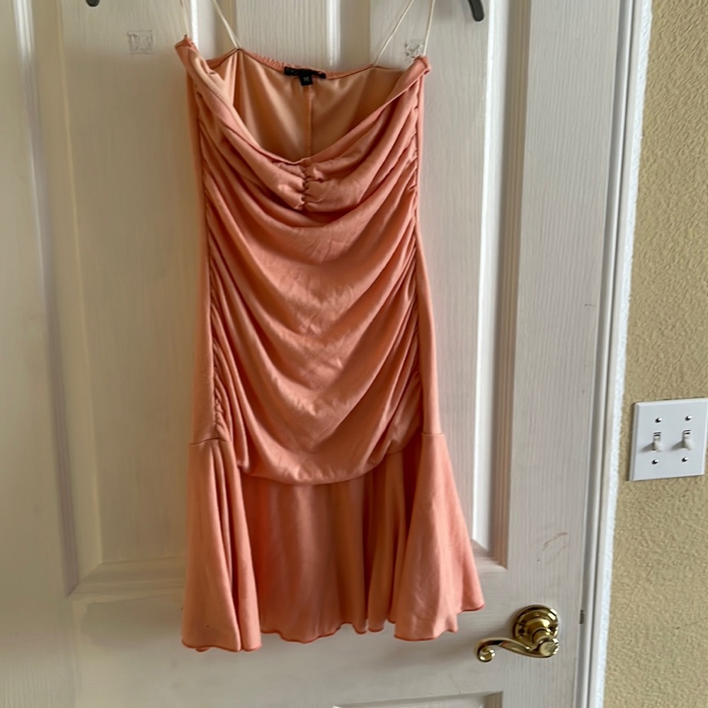Peach Cotton Tube-top dress